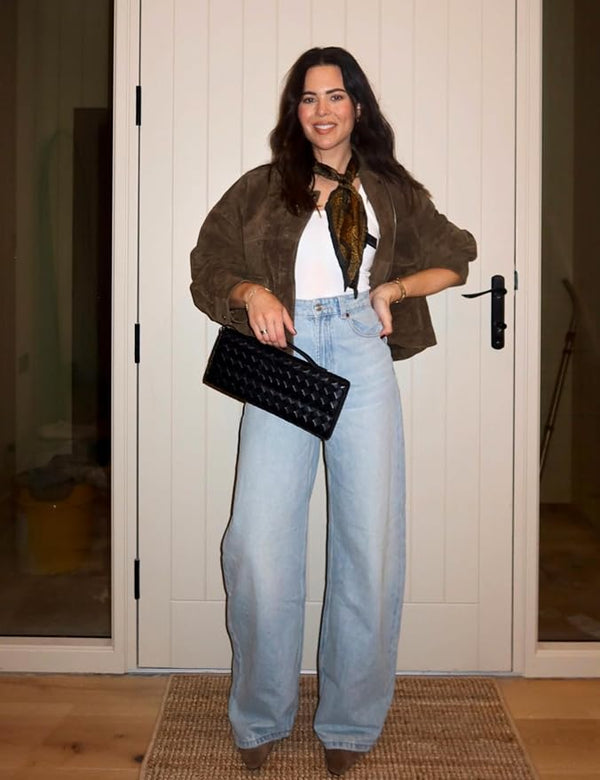 Nina vintage suède jas in kaki