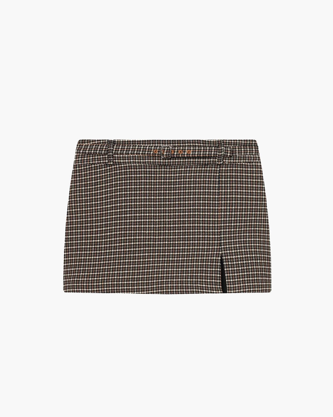 Agnes Houndstooth Zip Jacket & Skirt Set in brown houndstooth – product shot