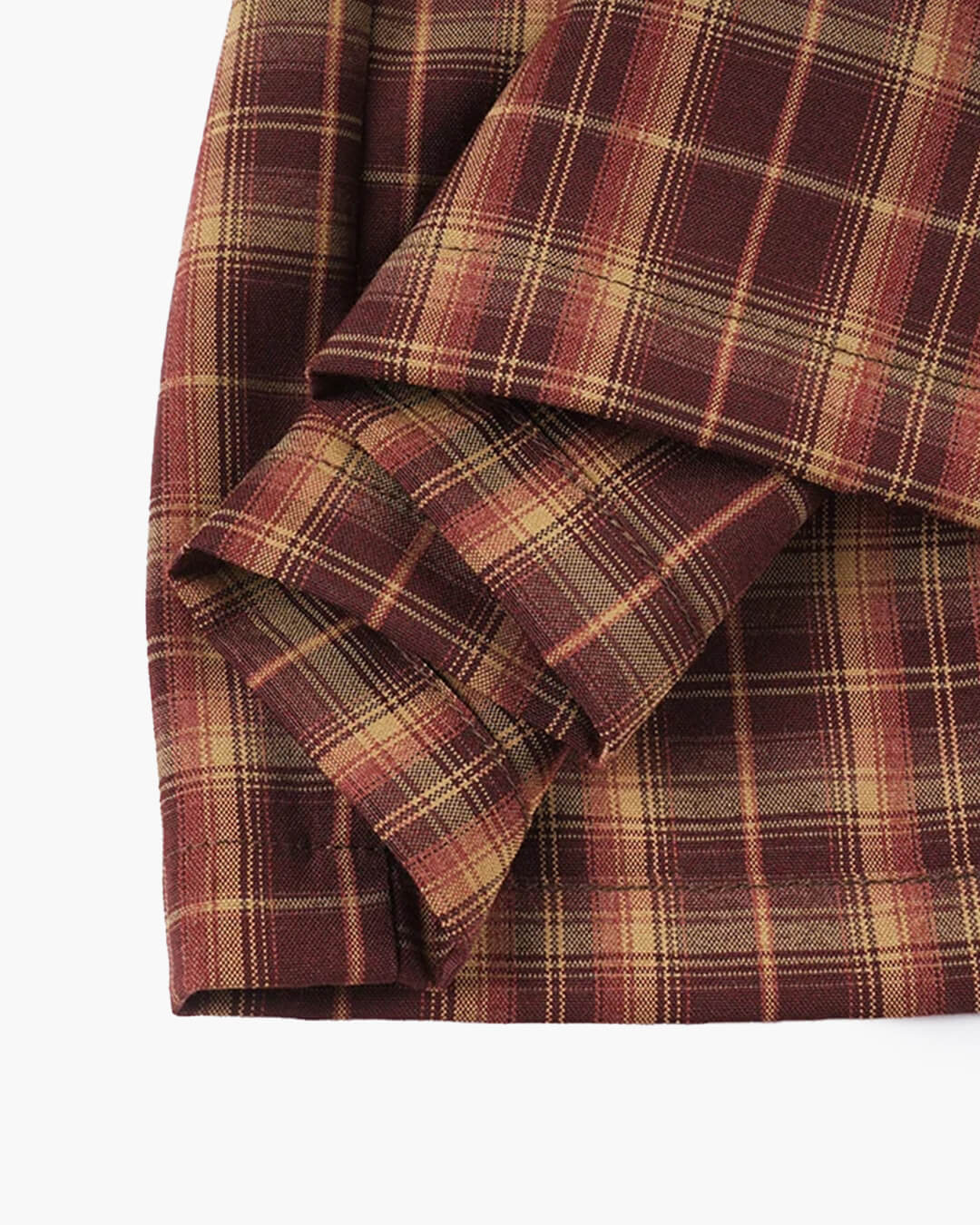 Hedda Plaid Long Sleeve Mini Dress in burgundy plaid – styled look