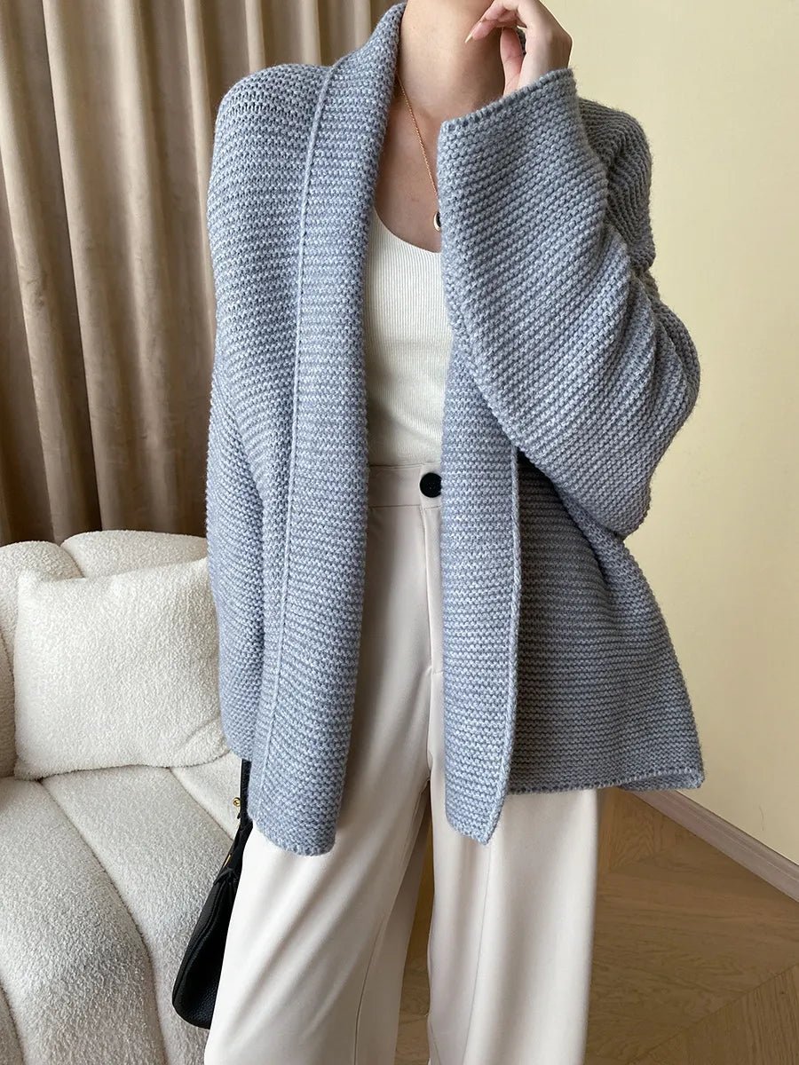 Abigail gebreid vest met ceintuur