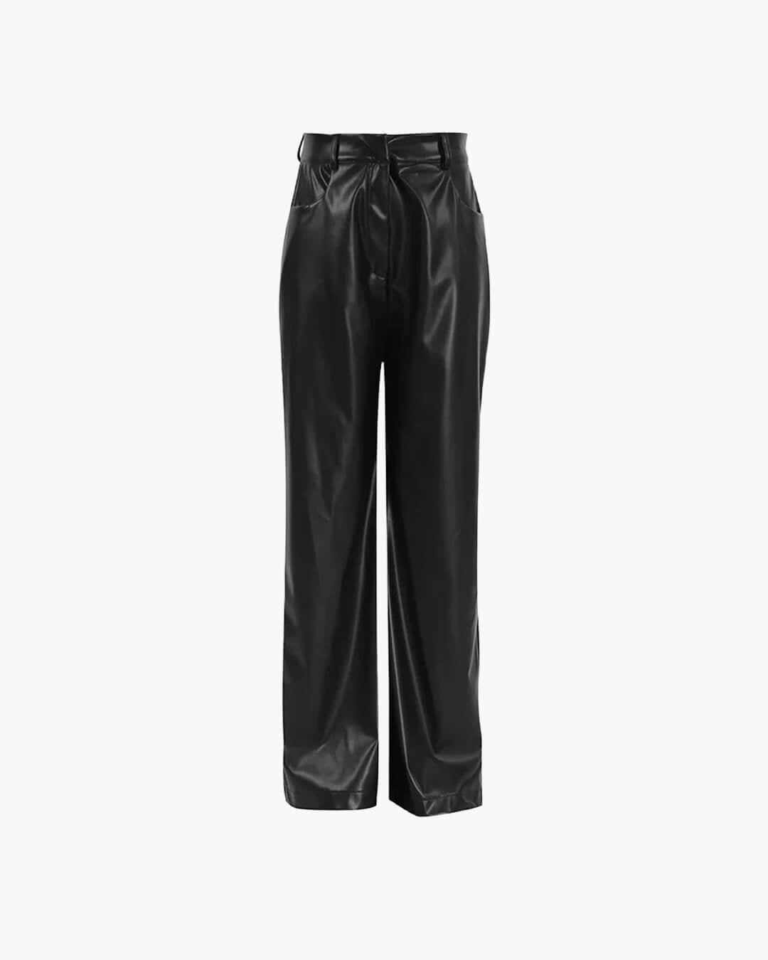 Ada leren broek met wijde pijpen