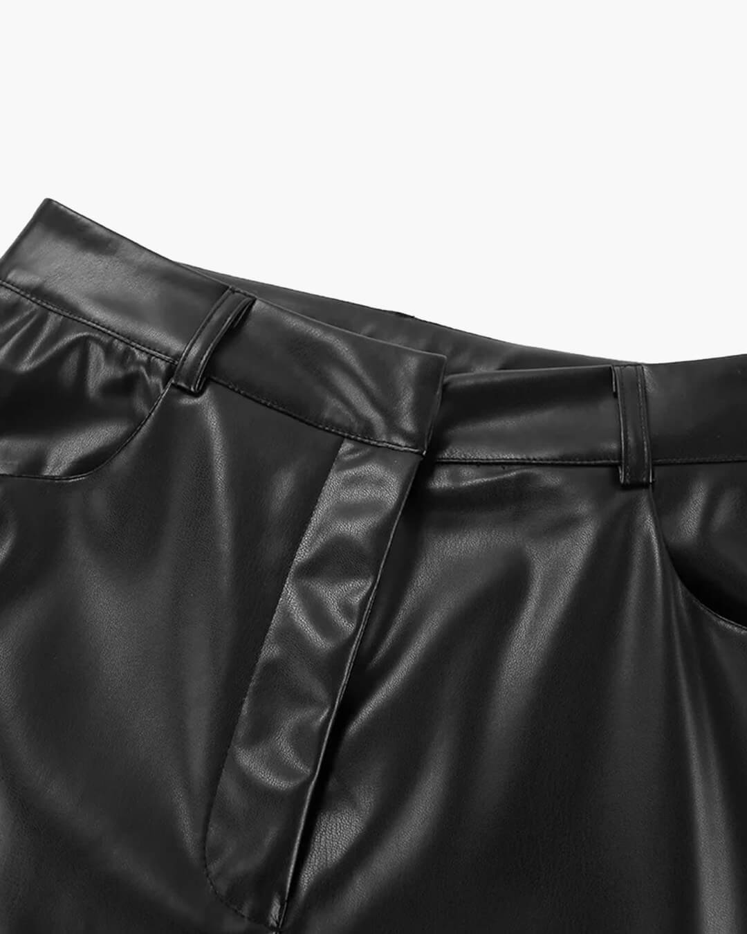 Ada leren broek met wijde pijpen