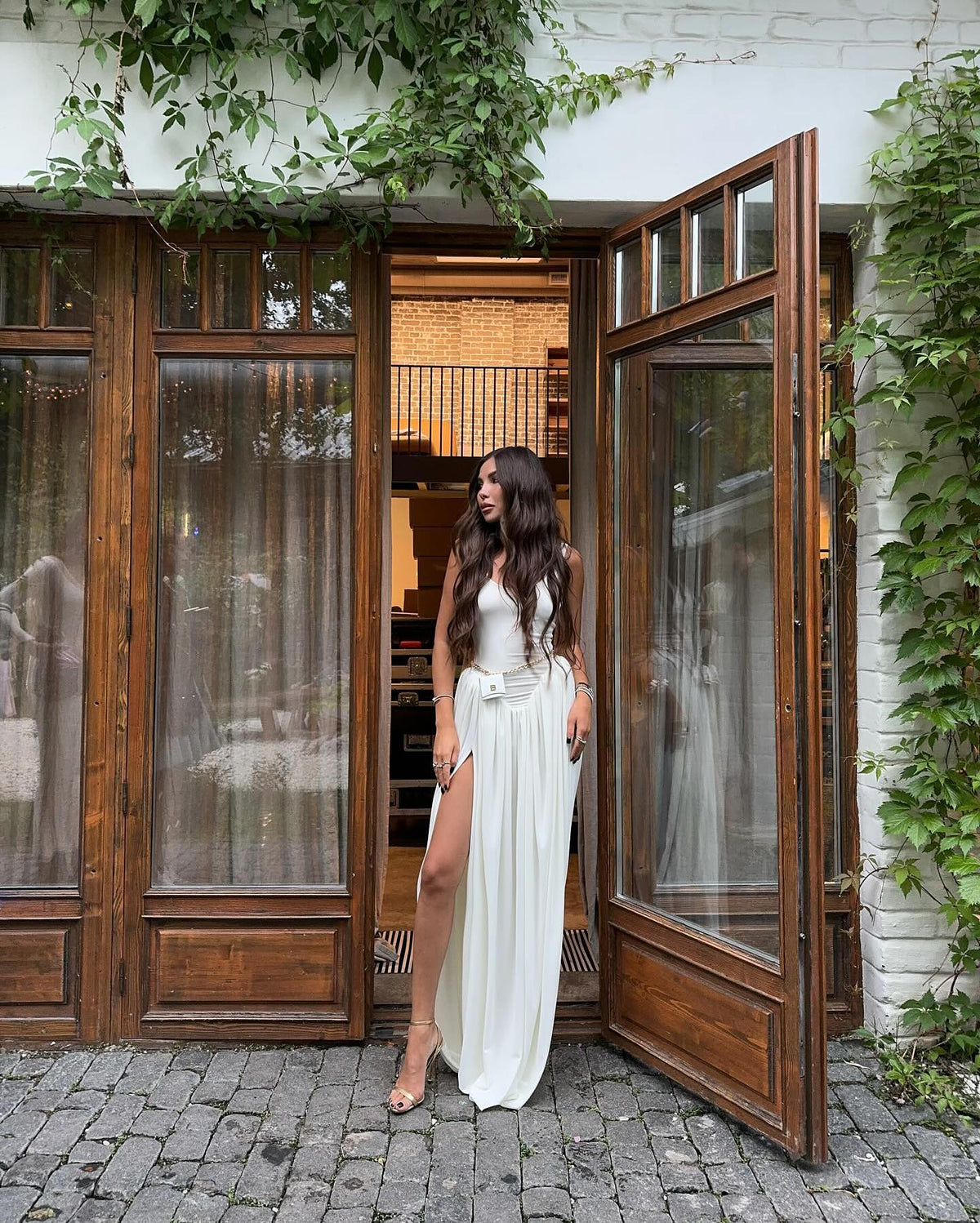 Aerin maxi-jurk met hoge split