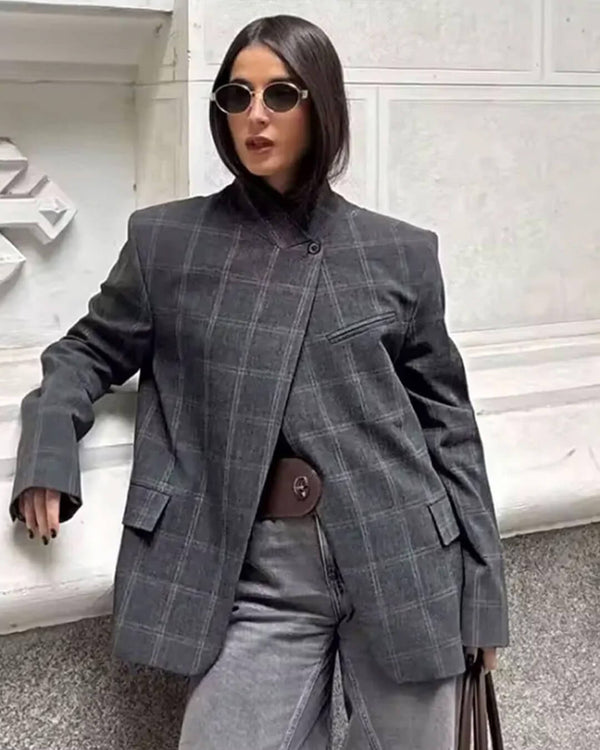 Geruite blazer met opstaande kraag Aerona