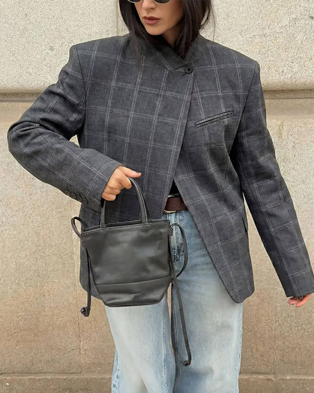 Geruite blazer met opstaande kraag Aerona