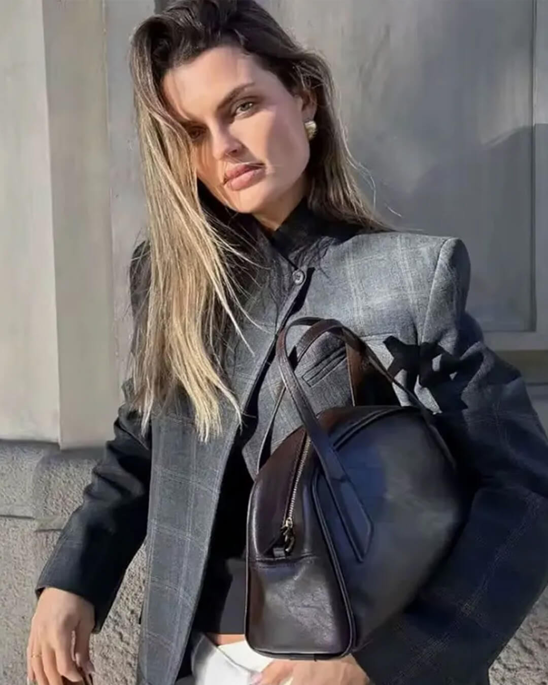 Geruite blazer met opstaande kraag Aerona