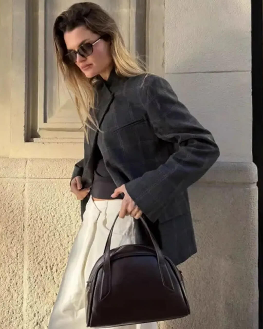 Geruite blazer met opstaande kraag Aerona