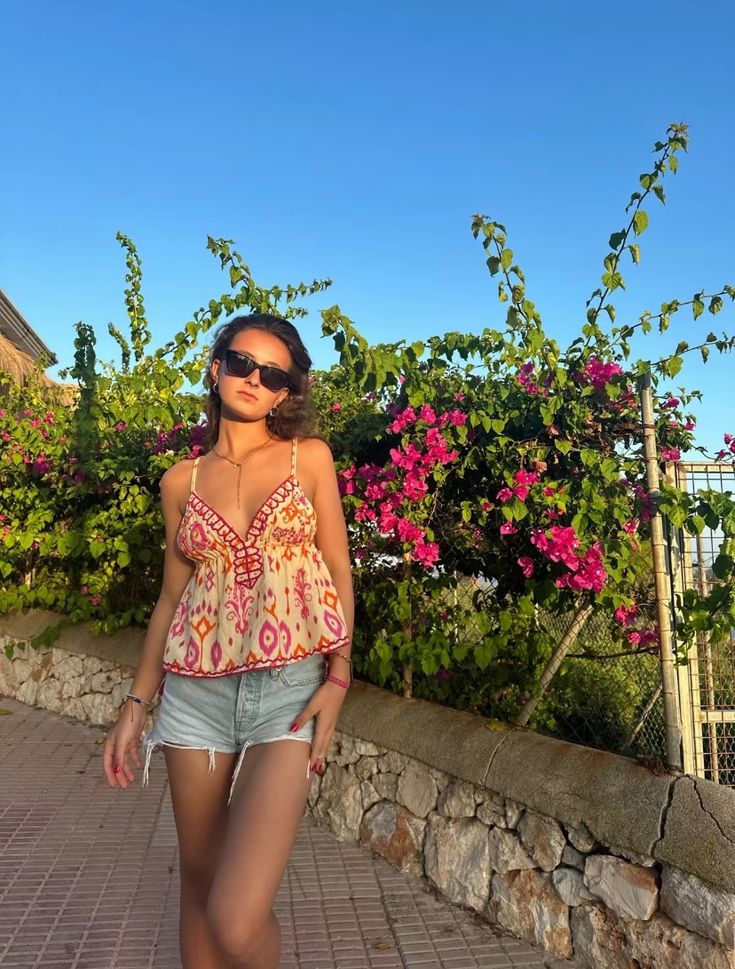 Agrafena boho-cami-top met borduursel, kwastjes en strik