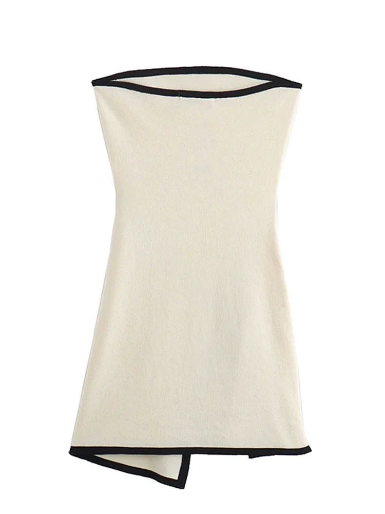 Ahana rugloze mini-jurk met vetersluiting