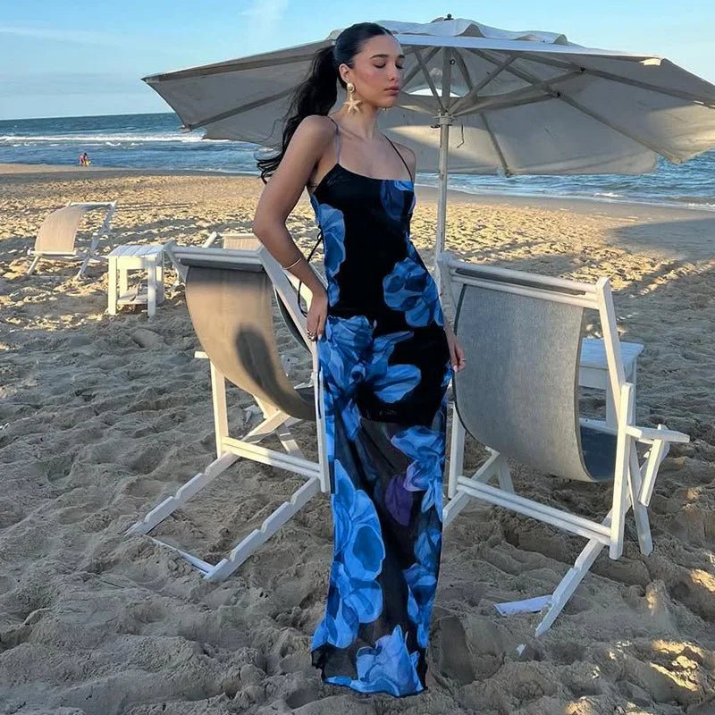 Aileena Maxi-jurk met tie-dye-print en kanten details