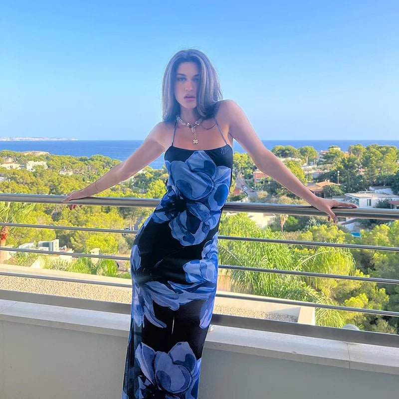 Aileena Maxi-jurk met tie-dye-print en kanten details