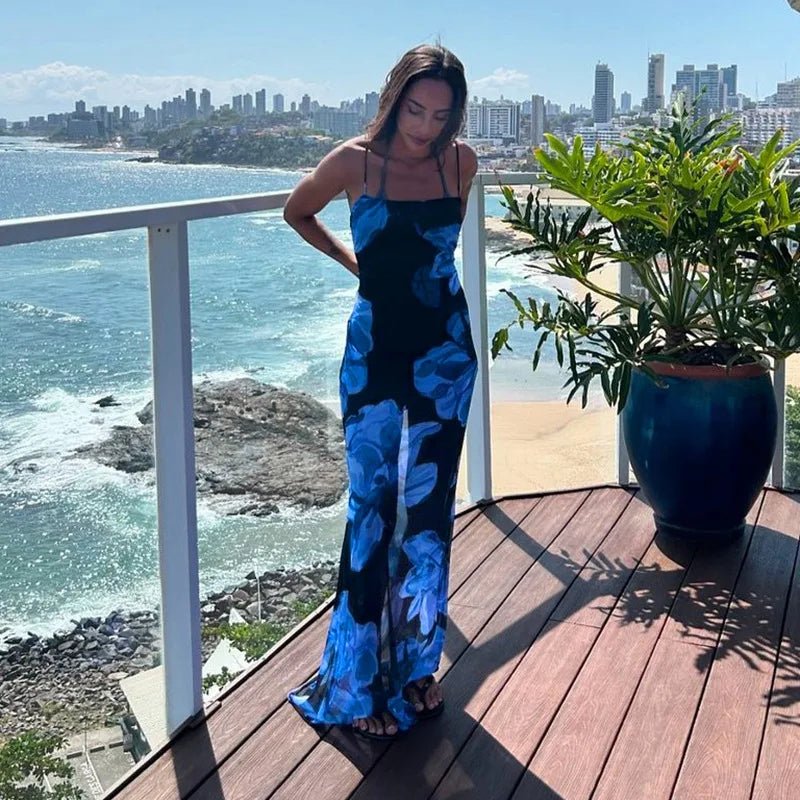 Aileena Maxi-jurk met tie-dye-print en kanten details
