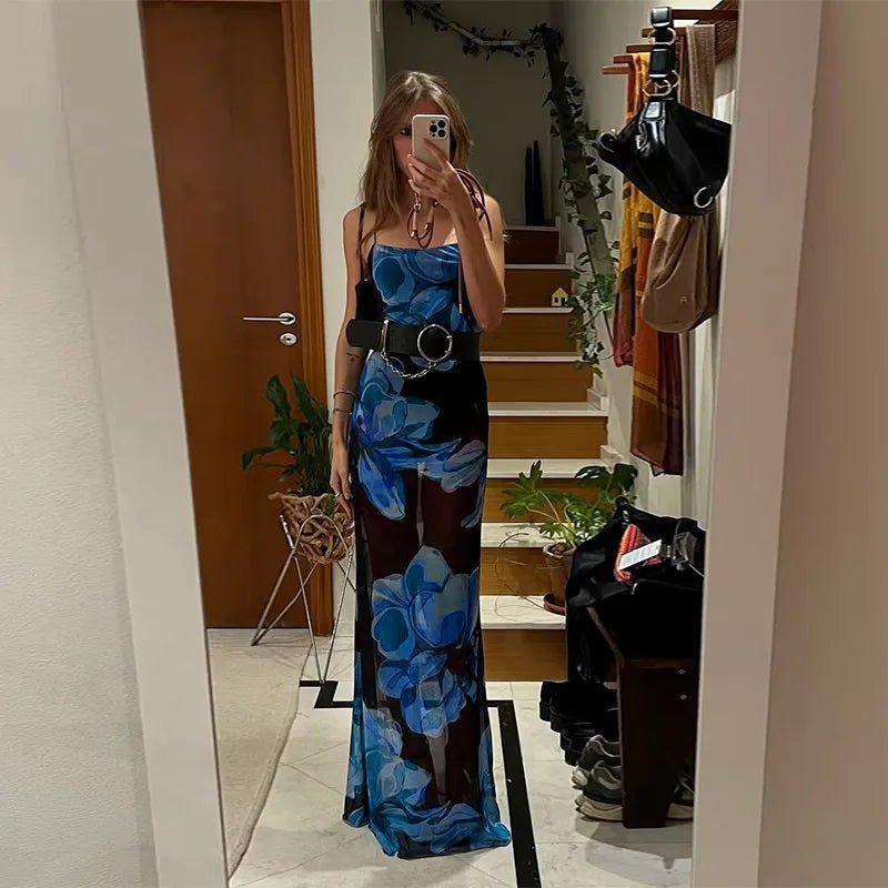 Aileena Maxi-jurk met tie-dye-print en kanten details