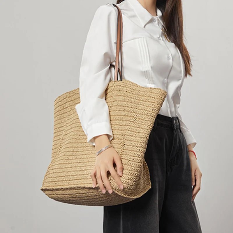 Aimee handgeweven strooien shopper