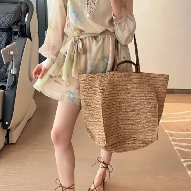 Aimee handgeweven strooien shopper