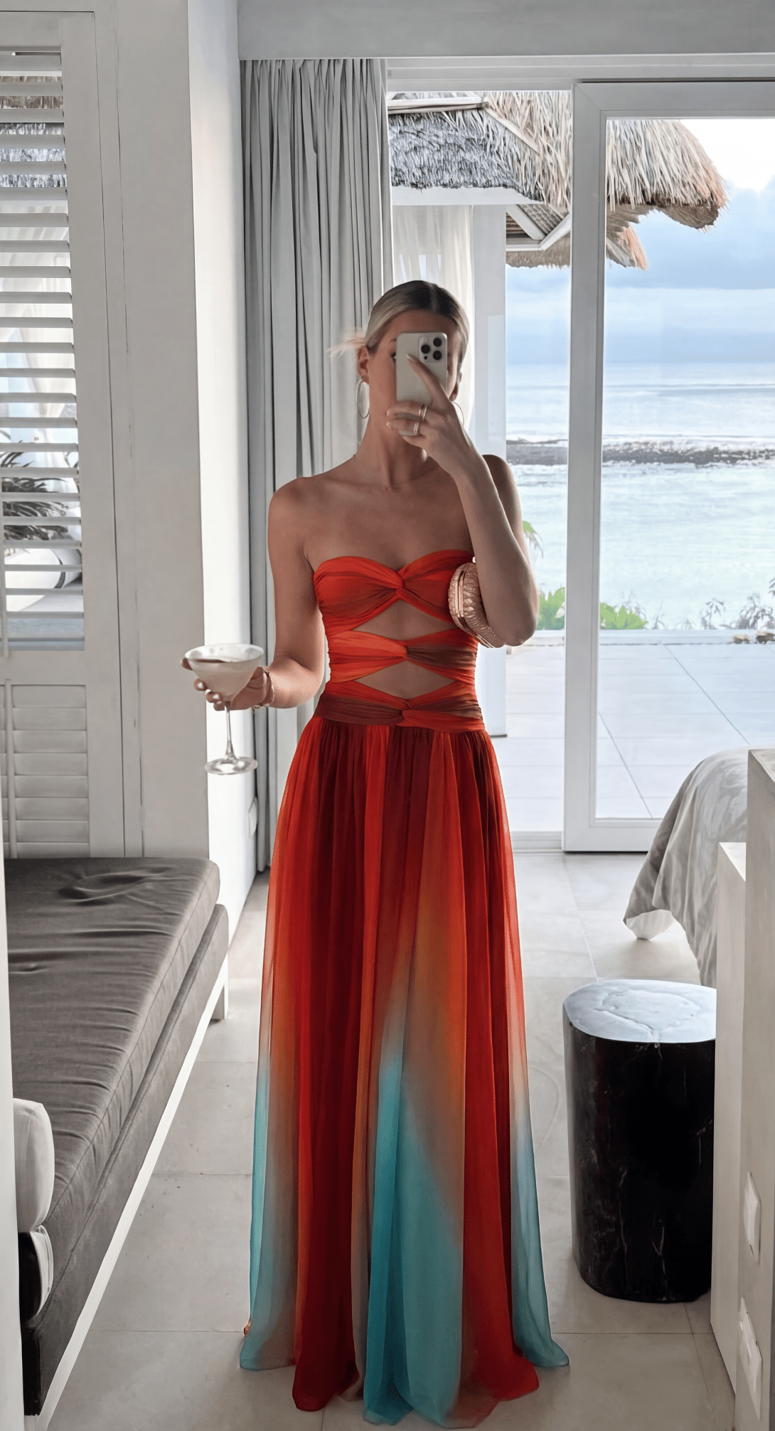 Aiselta maxijurk met knoopdetail