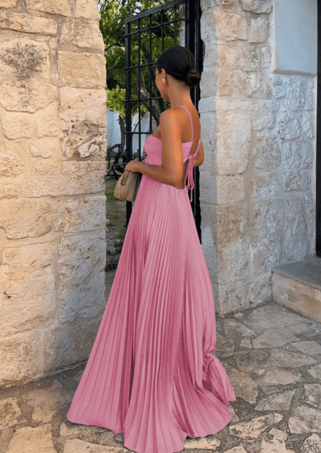 Aisen maxijurk van gekreukte chiffon