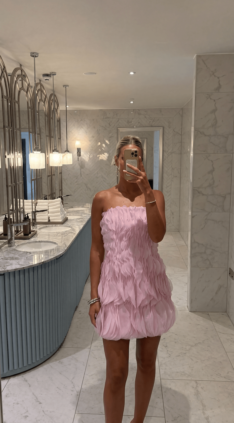 Aisene chiffon-minijurk