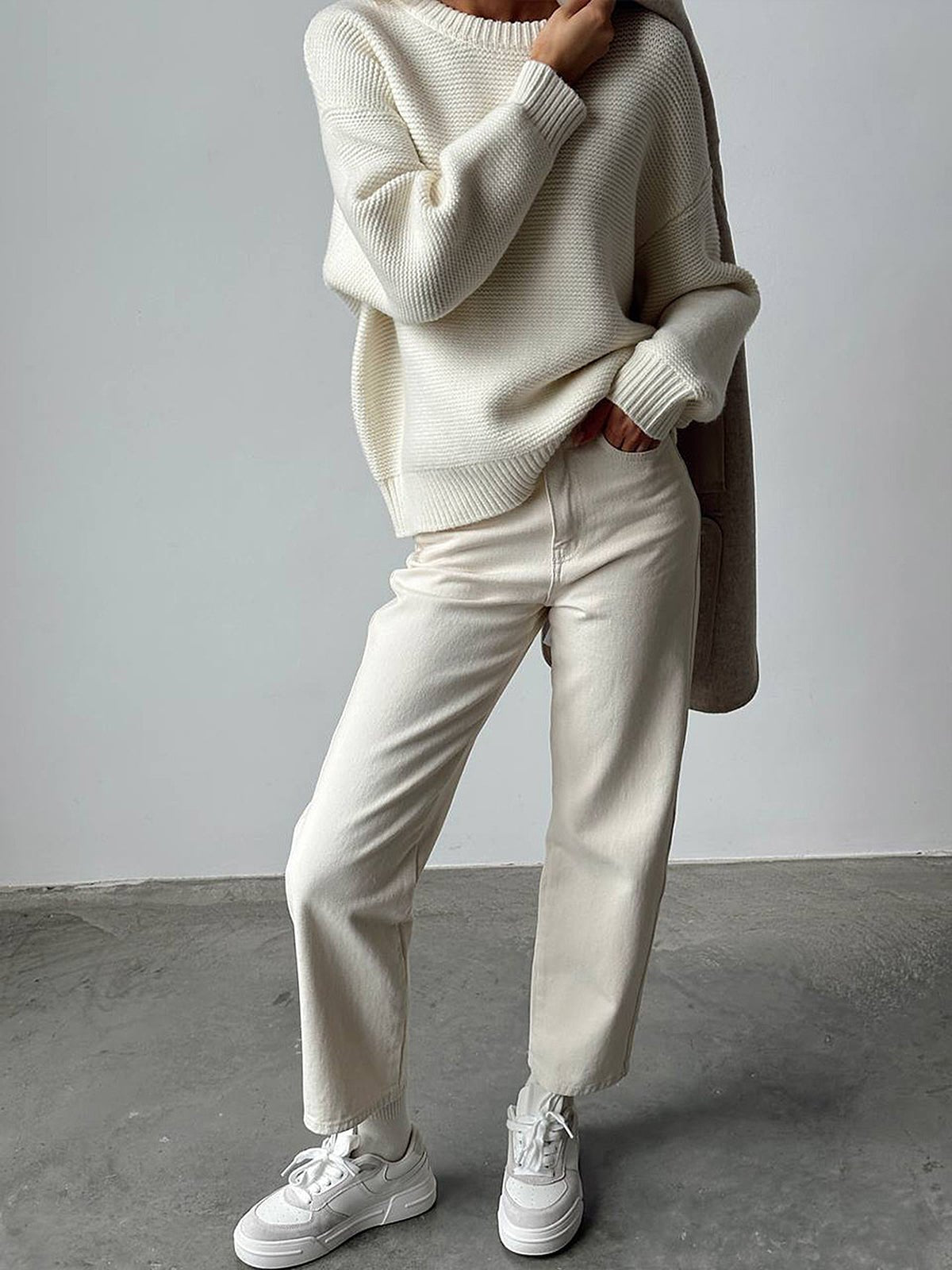 Aisionn Cotton Knit Sweater