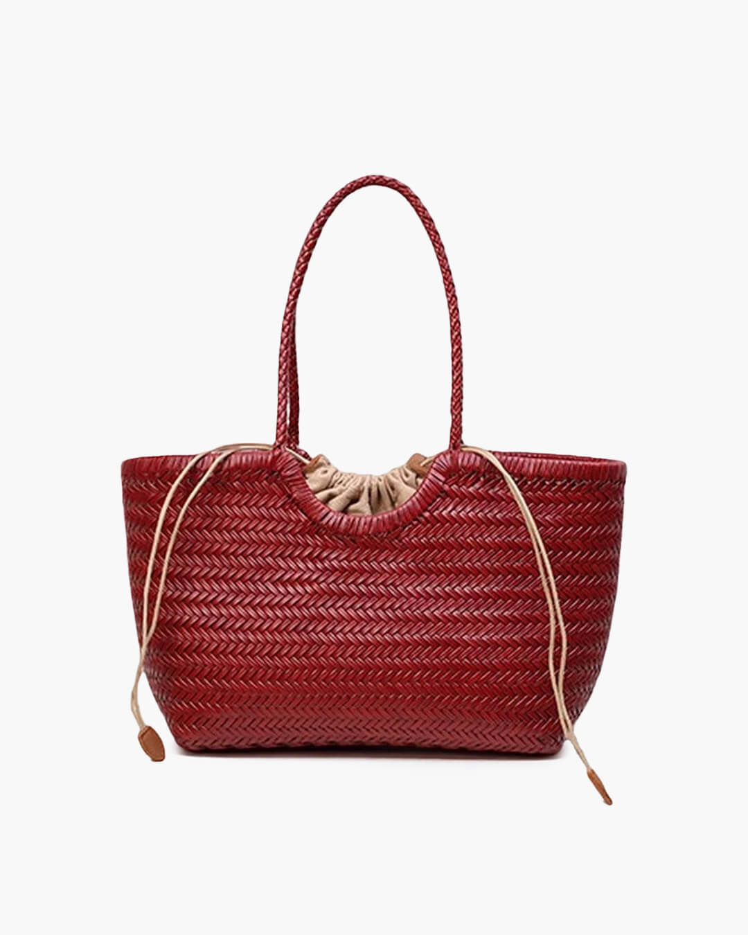 Alba Handwoven Tote Bag in Burgundy, large size