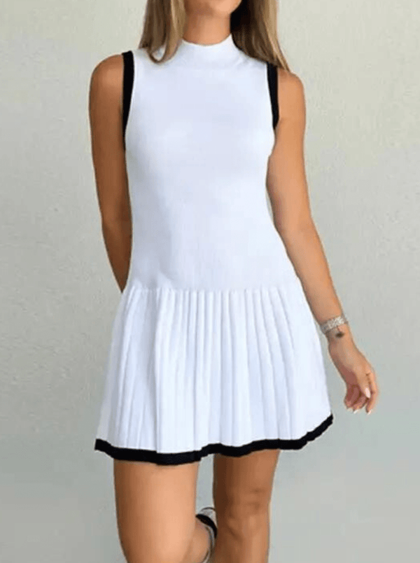 Alice gebreide jurk met contrasterende details en verlaagde taille