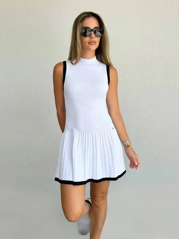 Alice gebreide jurk met contrasterende details en verlaagde taille