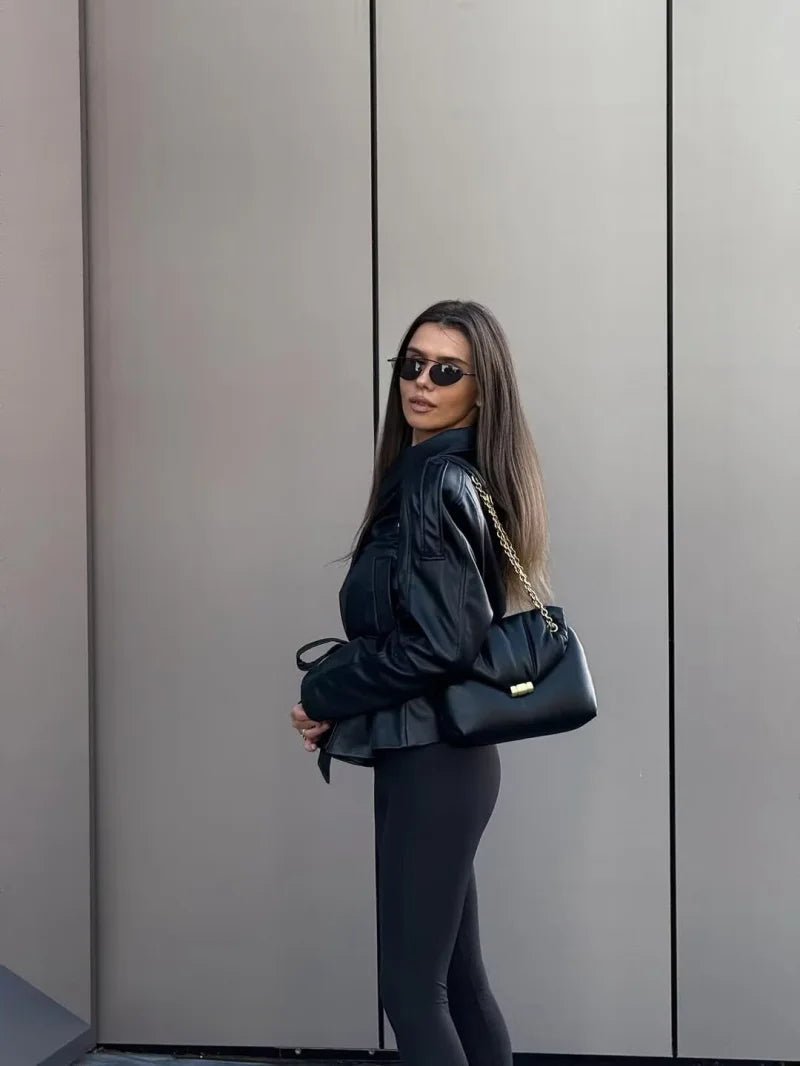 Alma korte trenchcoat van imitatieleer