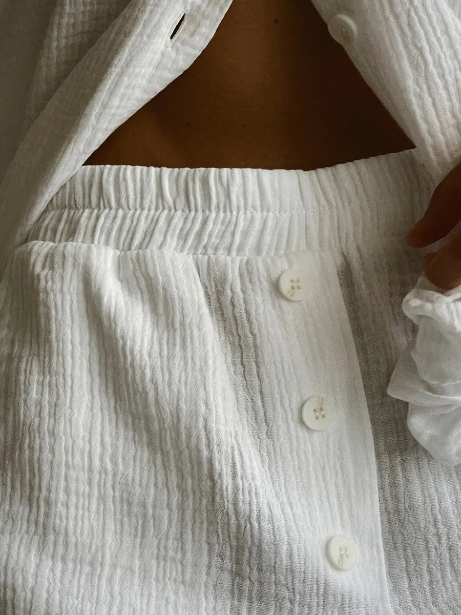 Amanda katoenen pyjamaset met lange mouwen