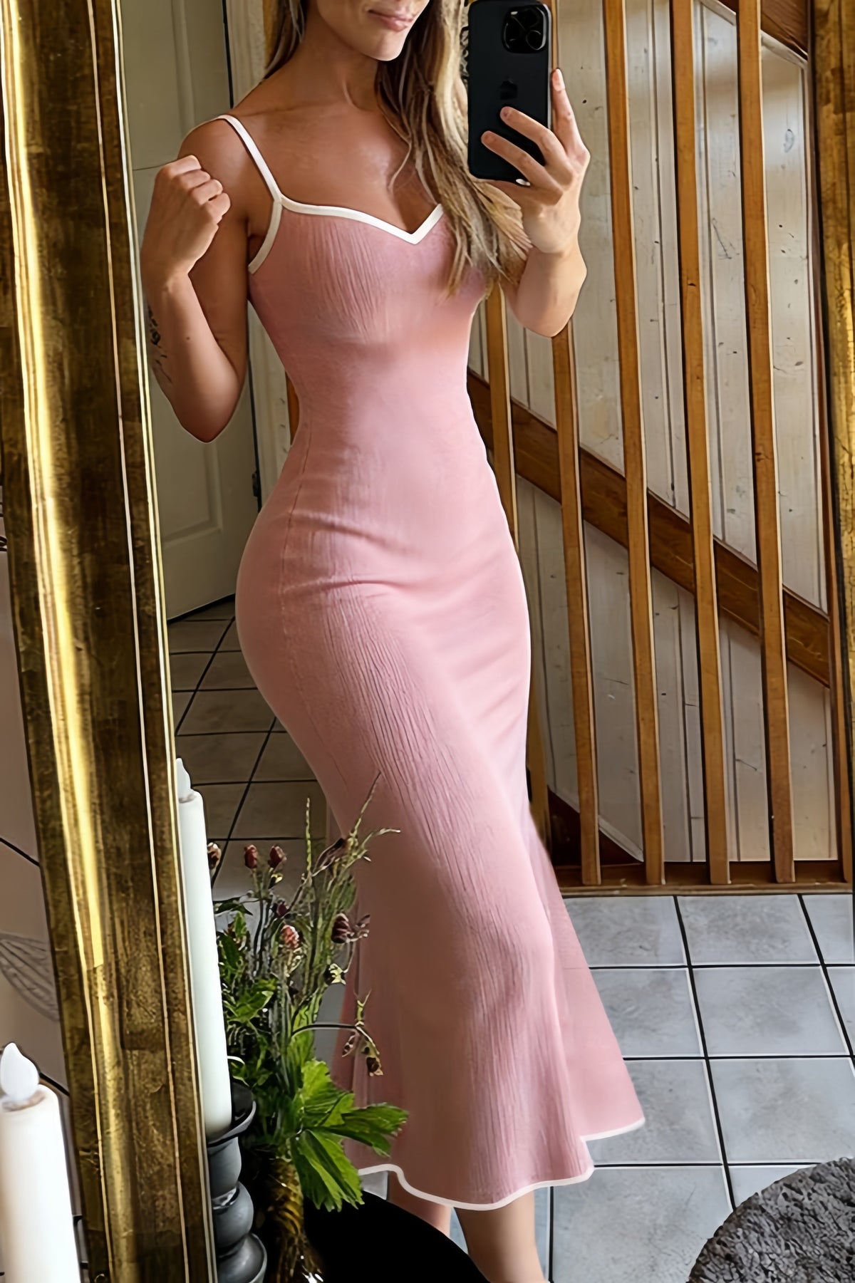 Amelie strappy bodycon-maxi-jurk