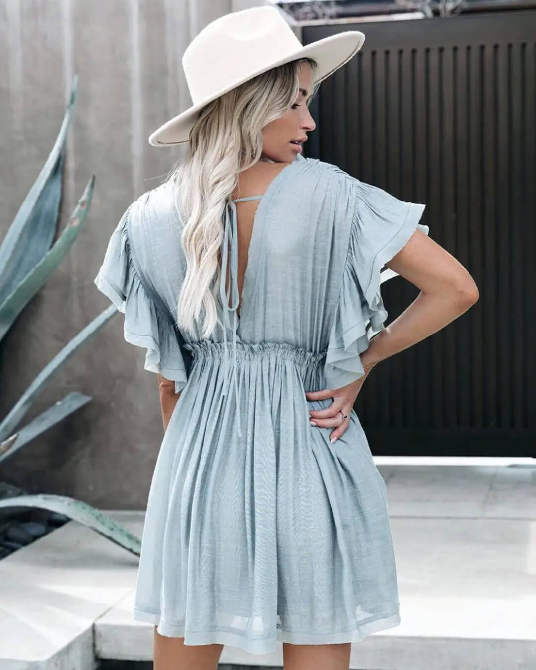 Anabelle boho-minijurk in babydollstijl