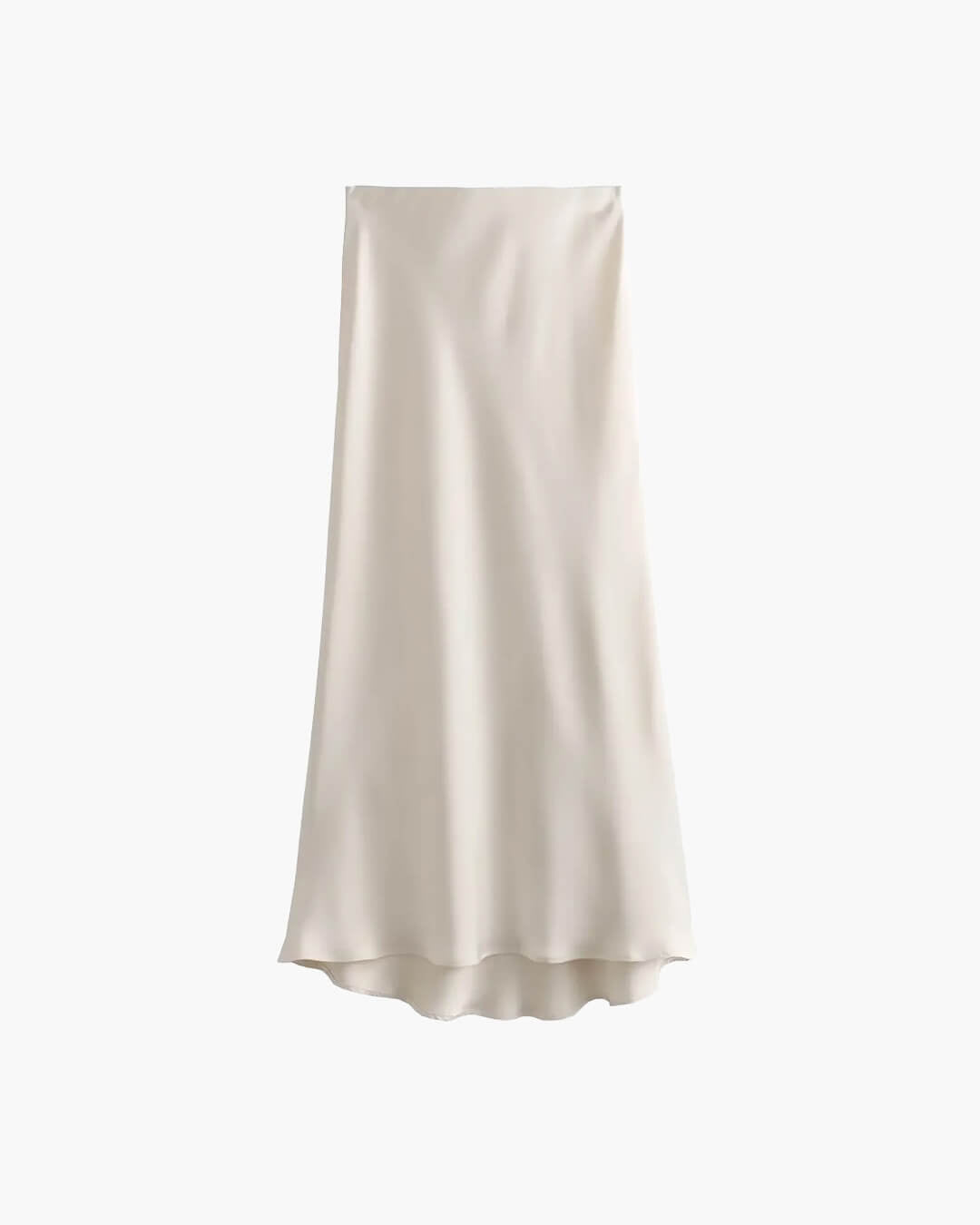 Anais zwarte satijnen midirok met hoge taille