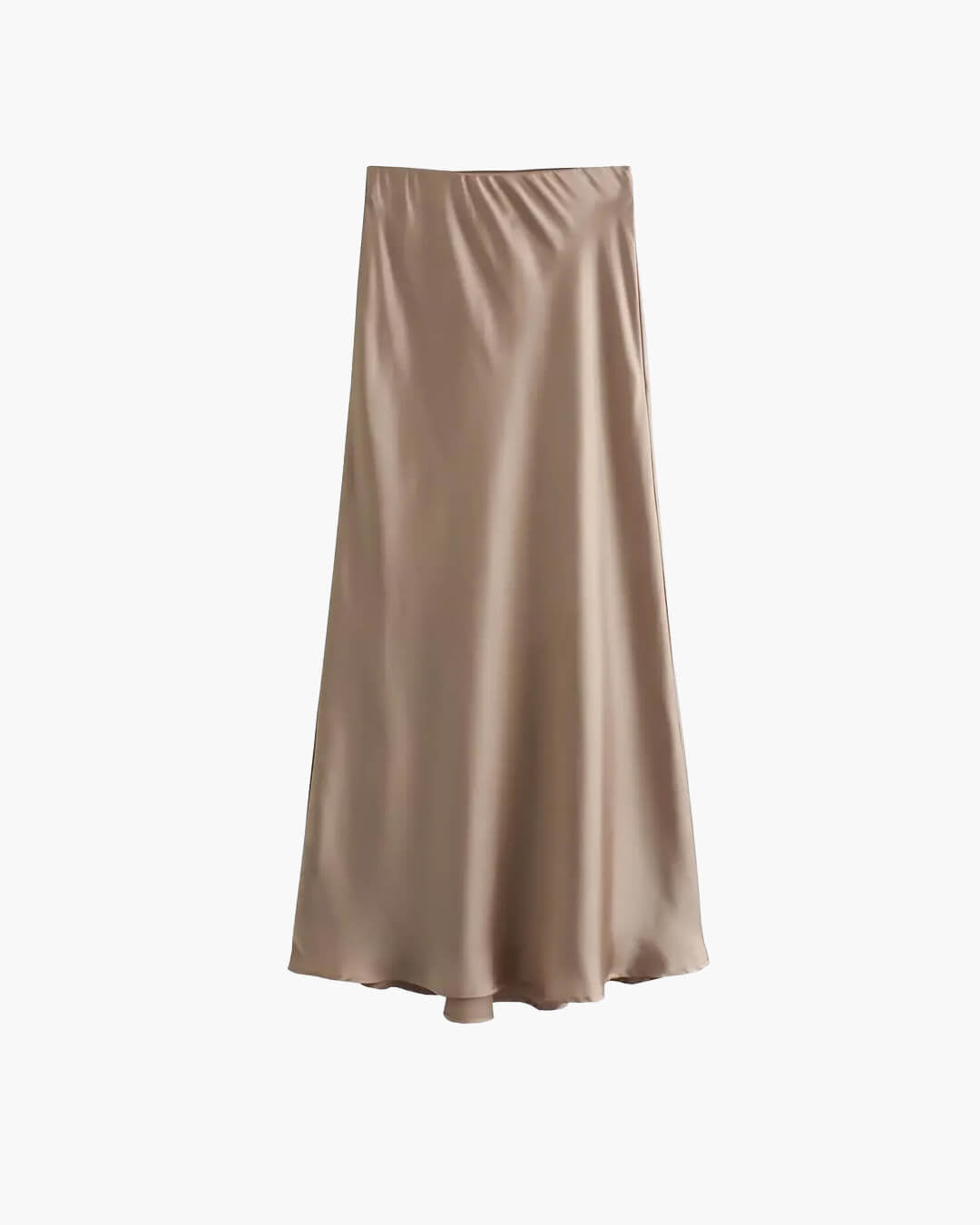 Anais zwarte satijnen midirok met hoge taille
