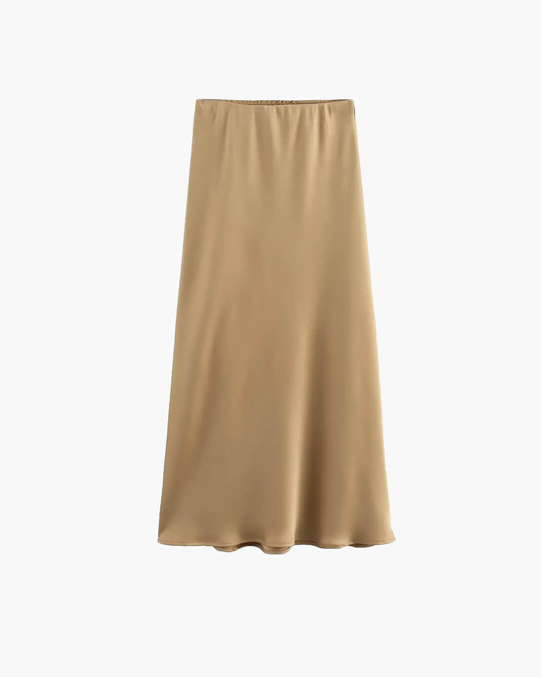 Anais zwarte satijnen midirok met hoge taille