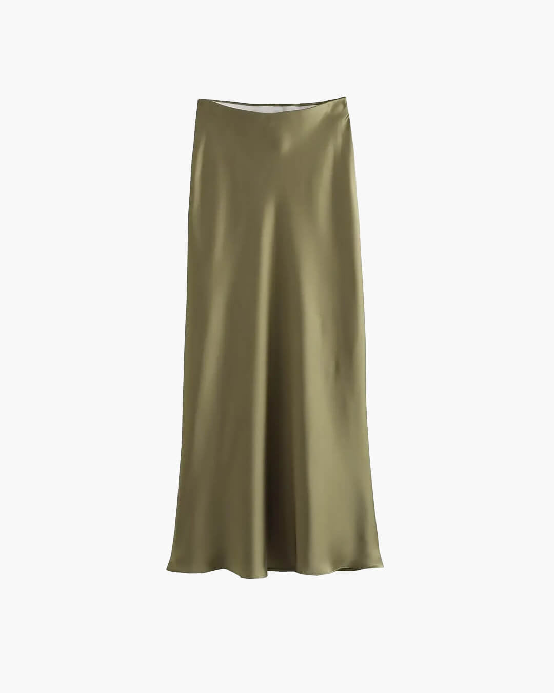 Anais zwarte satijnen midirok met hoge taille