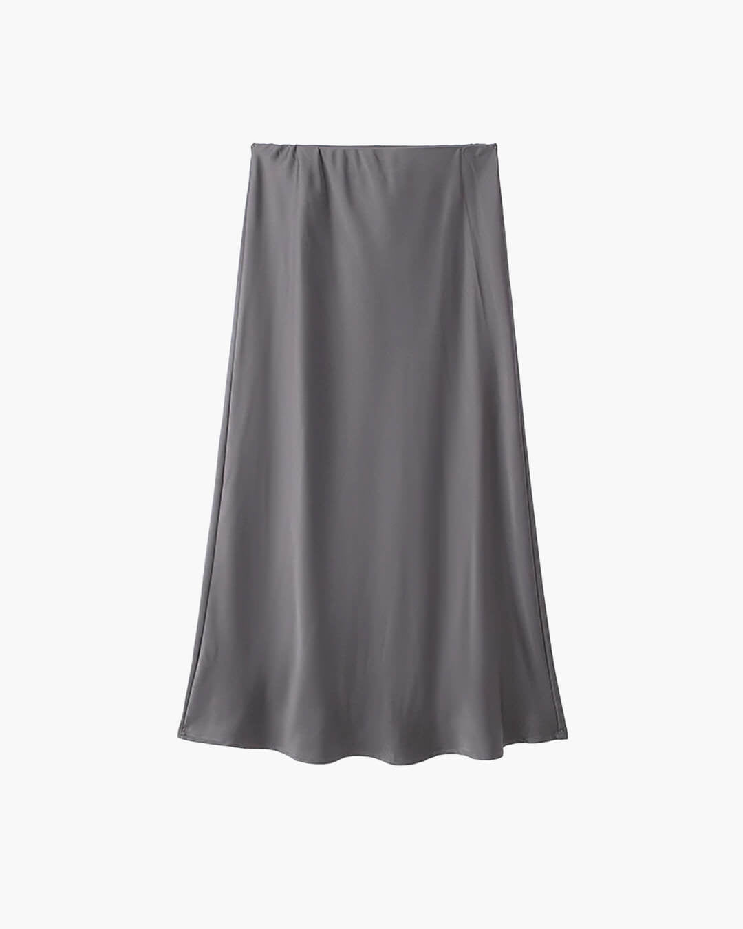 Anais zwarte satijnen midirok met hoge taille