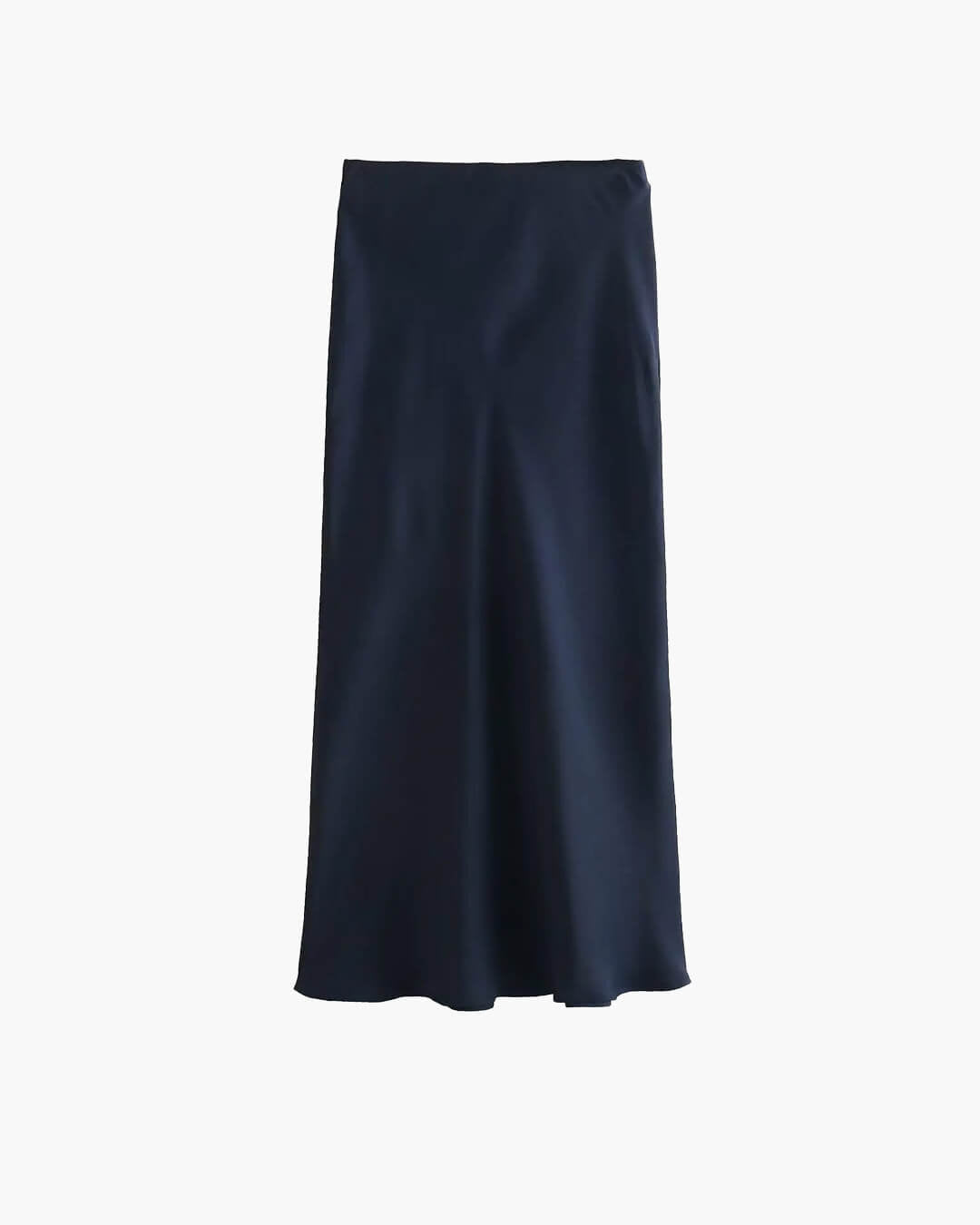Anais zwarte satijnen midirok met hoge taille