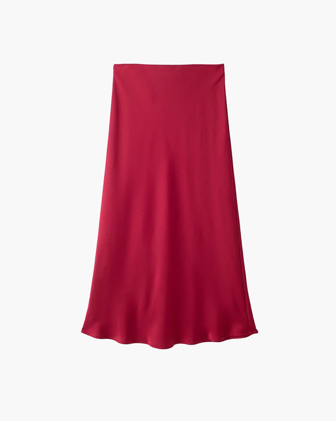 Anais zwarte satijnen midirok met hoge taille