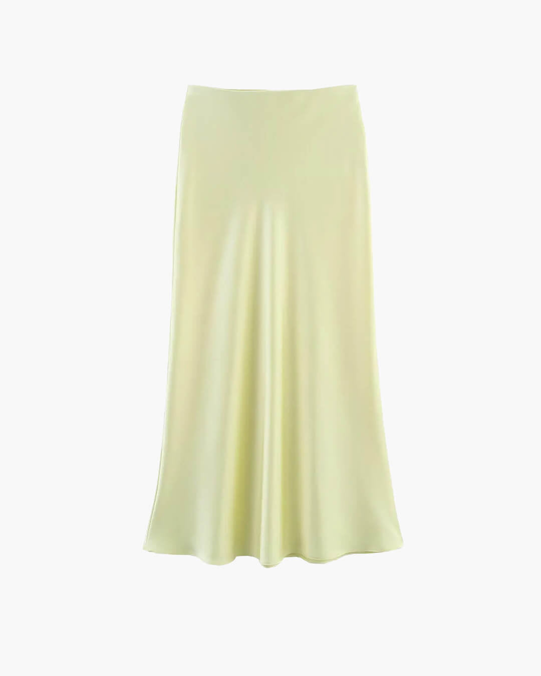 Anais zwarte satijnen midirok met hoge taille