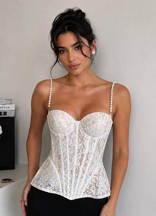 Aneyla kanten transparante bustier-camitop