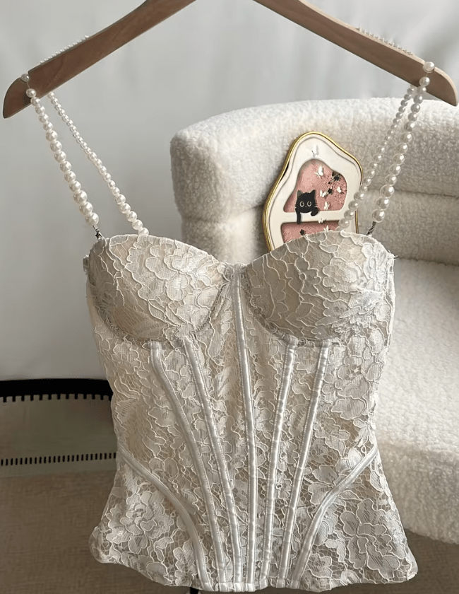 Aneyla kanten transparante bustier-camitop