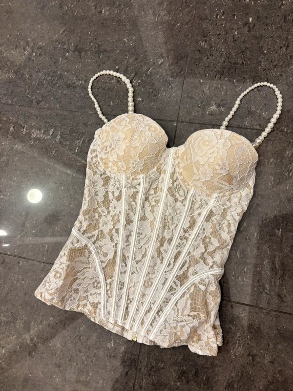 Aneyla kanten transparante bustier-camitop
