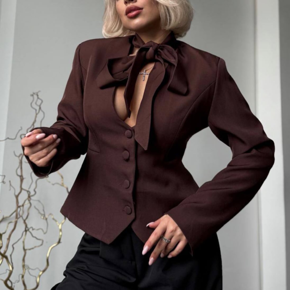 Angie blazer met vetersluiting