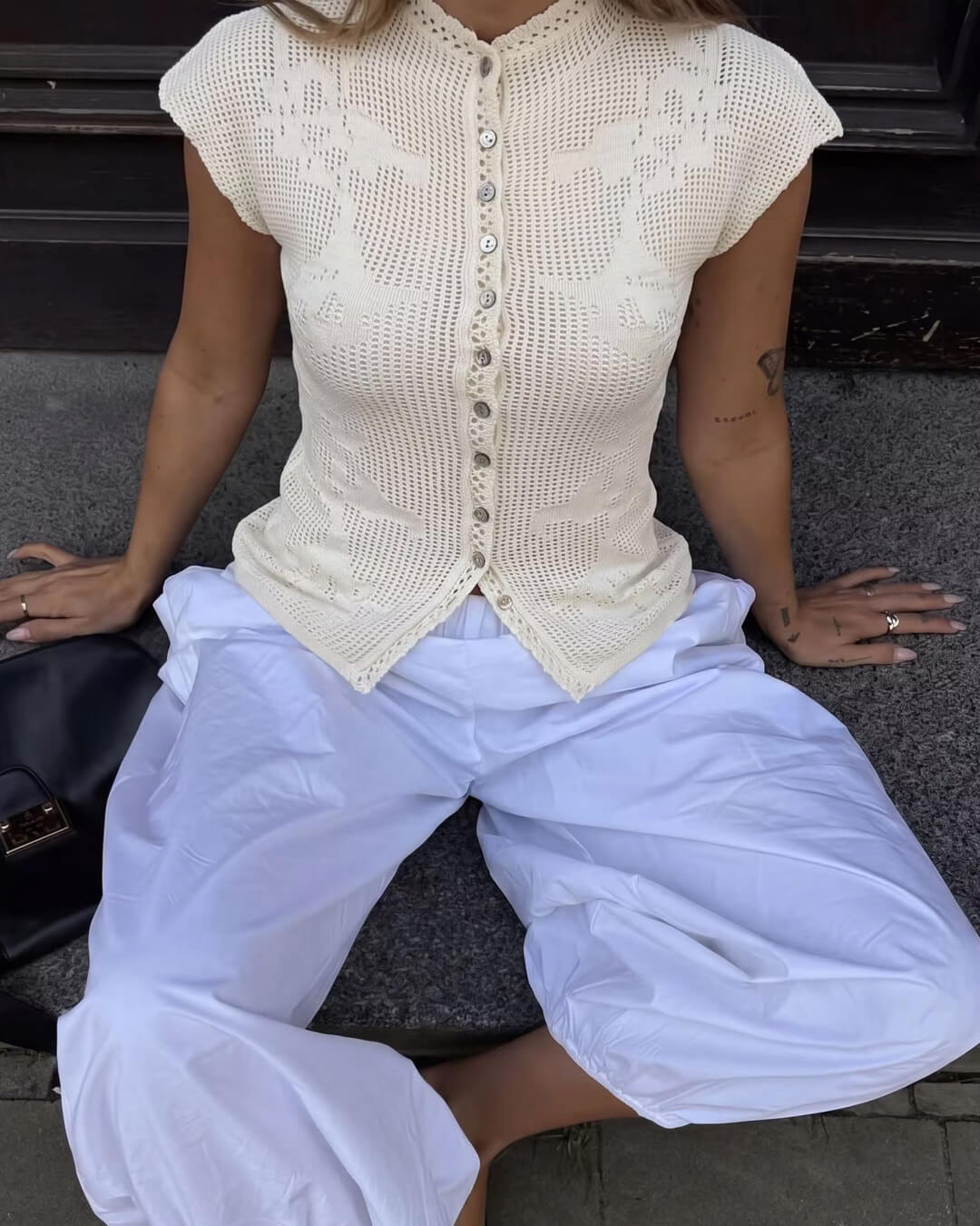 Anne gebreid vesttopje