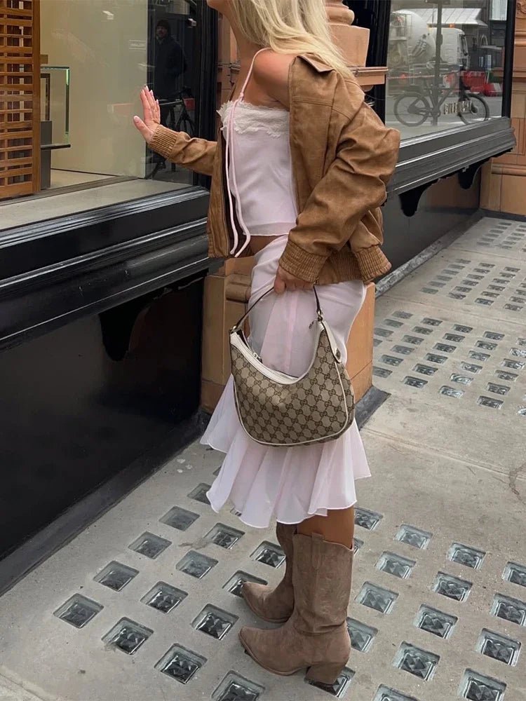 Anne set met camisole en rok met kanten panelen