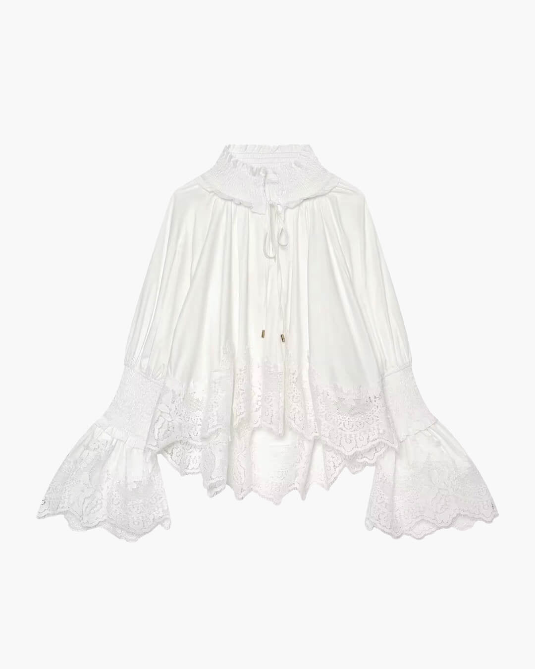 Annie blouse met borduursels en kanten rand