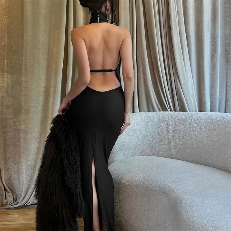 Annie Sleeveless Backless Slit Maxi Dress