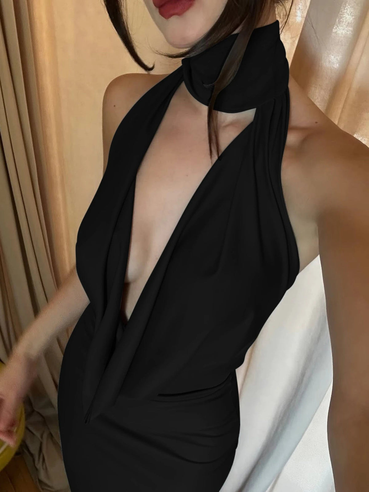 Annie Sleeveless Backless Slit Maxi Dress
