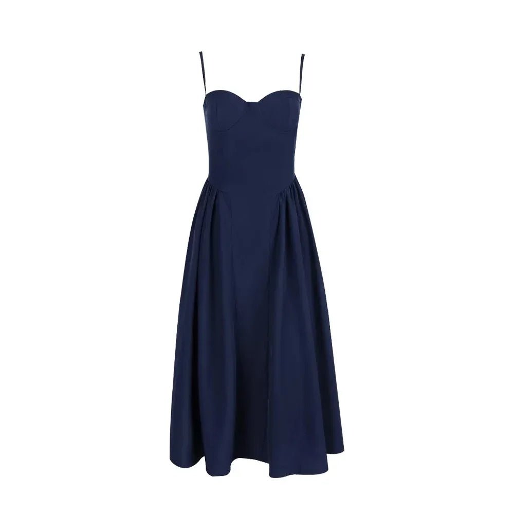 Annika mouwloze midi-jurk met bandjes