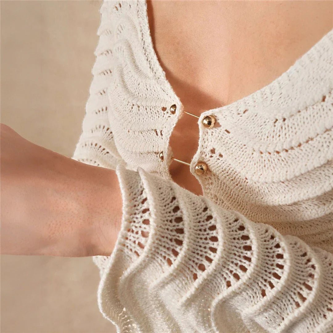 Arabella gebreide maxi-jurk met vetersluiting