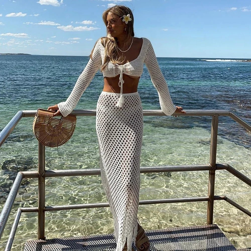 Ashley Crochet Cover Up Skirt Set